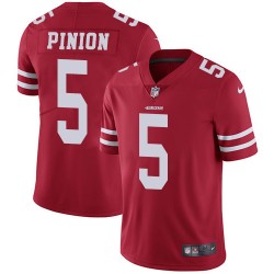 Limited Men's Bradley Pinion Red Home Jersey - #5 Football San Francisco 49ers Vapor Untouchable
