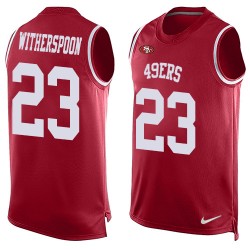 Limited Men's Ahkello Witherspoon Red Jersey - #23 Football San Francisco 49ers Player Name & Number Tank Top