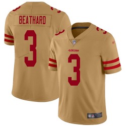 Limited Men's C. J. Beathard Gold Jersey - #3 Football San Francisco 49ers Inverted Legend