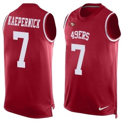 Limited Men's Colin Kaepernick Red Jersey - #7 Football San Francisco 49ers Player Name & Number Tank Top