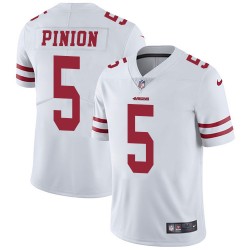 Limited Men's Bradley Pinion White Road Jersey - #5 Football San Francisco 49ers Vapor Untouchable