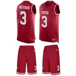 Limited Men's C. J. Beathard Red Jersey - #3 Football San Francisco 49ers Tank Top Suit