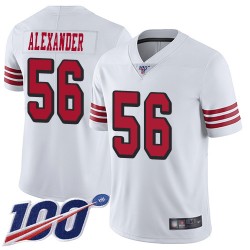 Limited Men's Kwon Alexander White Jersey - #56 Football San Francisco 49ers 100th Season Rush Vapor Untouchable
