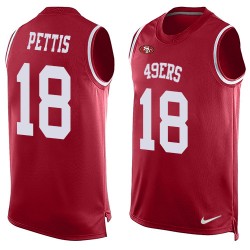 Limited Men's Dante Pettis Red Jersey - #18 Football San Francisco 49ers Player Name & Number Tank Top
