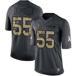 Limited Men's Dee Ford Black Jersey - #55 Football San Francisco 49ers 2016 Salute to Service