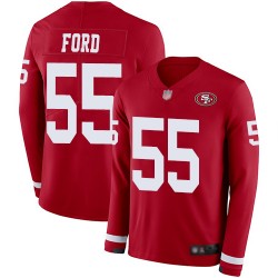 Limited Men's Dee Ford Red Jersey - #55 Football San Francisco 49ers Therma Long Sleeve