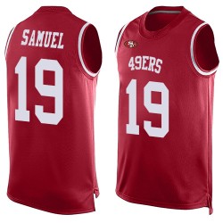 Limited Men's Deebo Samuel Red Jersey - #19 Football San Francisco 49ers Player Name & Number Tank Top