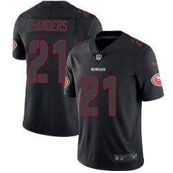 Limited Men's Deion Sanders Black Jersey - #21 Football San Francisco 49ers Rush Impact
