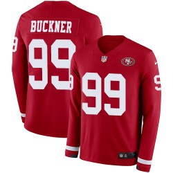 Limited Men's DeForest Buckner Red Jersey - #99 Football San Francisco 49ers Therma Long Sleeve