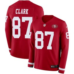 Limited Men's Dwight Clark Red Jersey - #87 Football San Francisco 49ers Therma Long Sleeve