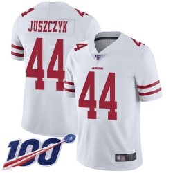 Limited Men's Kyle Juszczyk White Road Jersey - #44 Football San Francisco 49ers 100th Season Vapor Untouchable