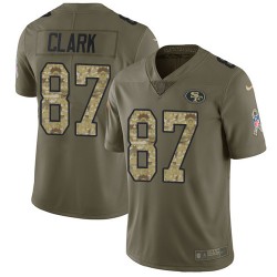 Limited Men's Dwight Clark Olive/Camo Jersey - #87 Football San Francisco 49ers 2017 Salute to Service