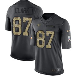 Limited Men's Dwight Clark Black Jersey - #87 Football San Francisco 49ers 2016 Salute to Service