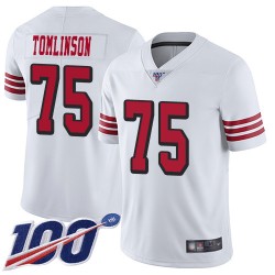 Limited Men's Laken Tomlinson White Jersey - #75 Football San Francisco 49ers 100th Season Rush Vapor Untouchable