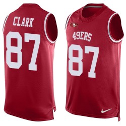 Limited Men's Dwight Clark Red Jersey - #87 Football San Francisco 49ers Player Name & Number Tank Top