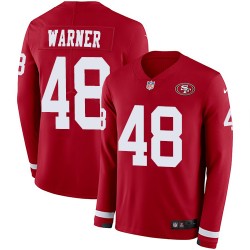 Limited Men's Fred Warner Red Jersey - #54 Football San Francisco 49ers Therma Long Sleeve