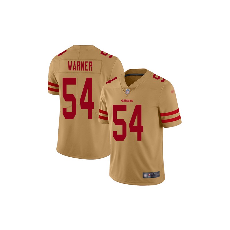 Limited Men's Fred Warner Gold Jersey - #54 Football San Francisco 49ers  Inverted Legend Size 40/M