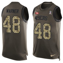 Limited Men's Fred Warner Green Jersey - #54 Football San Francisco 49ers Salute to Service Tank Top