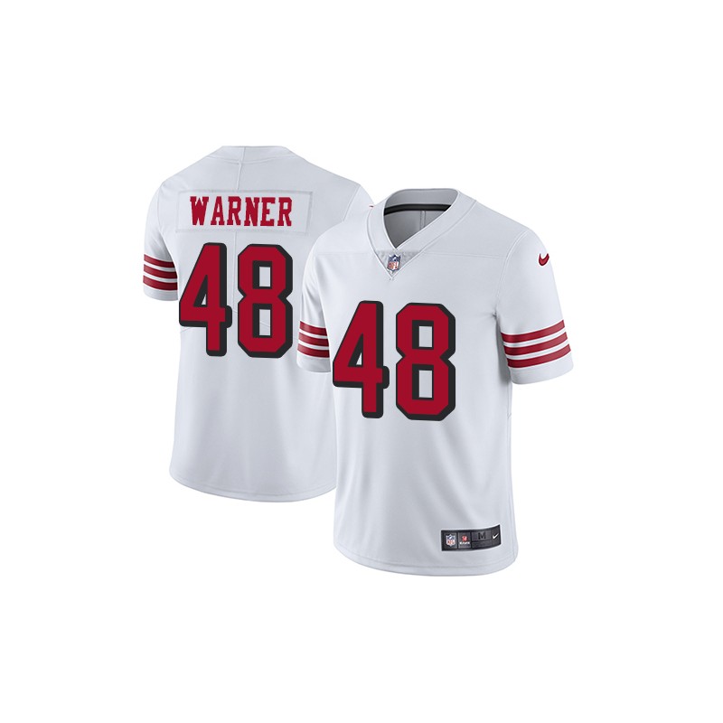 كيكة فروزن Men's San Francisco 49ers #54 Fred Warner White Vapor Untouchable Limited Player Football Jersey لون بول اسود