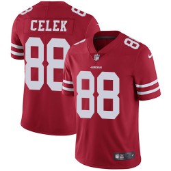 Limited Men's Garrett Celek Red Home Jersey - #88 Football San Francisco 49ers Vapor Untouchable