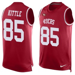 Limited Men's George Kittle Red Jersey - #85 Football San Francisco 49ers Player Name & Number Tank Top
