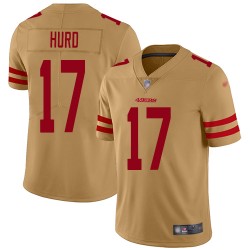 Limited Men's Jalen Hurd Gold Jersey - #17 Football San Francisco 49ers Inverted Legend