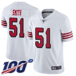 Limited Men's Malcolm Smith White Jersey - #51 Football San Francisco 49ers 100th Season Rush Vapor Untouchable