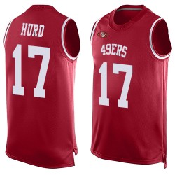 Limited Men's Jalen Hurd Red Jersey - #17 Football San Francisco 49ers Player Name & Number Tank Top