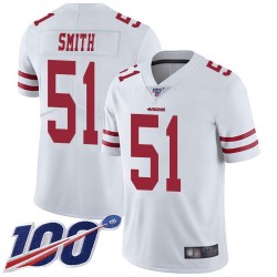 Limited Men's Malcolm Smith White Road Jersey - #51 Football San Francisco 49ers 100th Season Vapor Untouchable