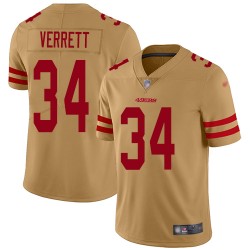 Limited Men's Jason Verrett Gold Jersey - #34 Football San Francisco 49ers Inverted Legend