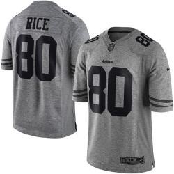 Limited Men's Jerry Rice Gray Jersey - #80 Football San Francisco 49ers Gridiron