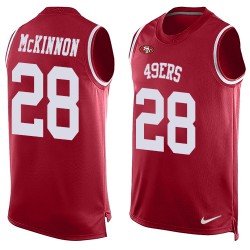 Limited Men's Jerick McKinnon Red Jersey - #28 Football San Francisco 49ers Player Name & Number Tank Top