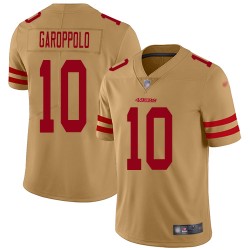 Limited Men's Jimmy Garoppolo Gold Jersey - #10 Football San Francisco 49ers Inverted Legend