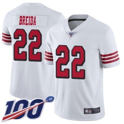 Limited Men's Matt Breida White Jersey - #22 Football San Francisco 49ers 100th Season Rush Vapor Untouchable