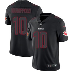 Limited Men's Jimmy Garoppolo Black Jersey - #10 Football San Francisco 49ers Rush Impact
