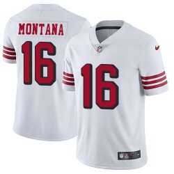 Limited Men's Joe Montana White Jersey - #16 Football San Francisco 49ers Rush Vapor Untouchable