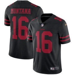 Limited Men's Joe Montana Black Alternate Jersey - #16 Football San Francisco 49ers Vapor Untouchable