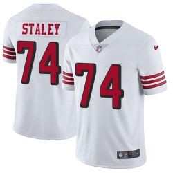 Limited Men's Joe Staley White Jersey - #74 Football San Francisco 49ers Rush Vapor Untouchable