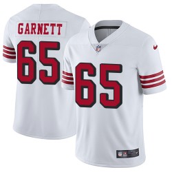 Limited Men's Joshua Garnett White Jersey - #65 Football San Francisco 49ers Rush Vapor Untouchable