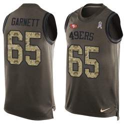 Limited Men's Joshua Garnett Green Jersey - #65 Football San Francisco 49ers Salute to Service Tank Top