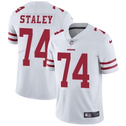 Limited Men's Joe Staley White Road Jersey - #74 Football San Francisco 49ers Vapor Untouchable