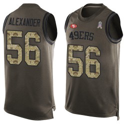 Limited Men's Kwon Alexander Green Jersey - #56 Football San Francisco 49ers Salute to Service Tank Top