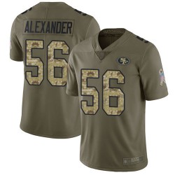 Limited Men's Kwon Alexander Olive/Camo Jersey - #56 Football San Francisco 49ers 2017 Salute to Service