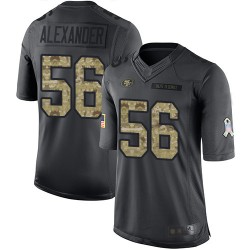 Limited Men's Kwon Alexander Black Jersey - #56 Football San Francisco 49ers 2016 Salute to Service