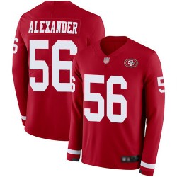 Limited Men's Kwon Alexander Red Jersey - #56 Football San Francisco 49ers Therma Long Sleeve