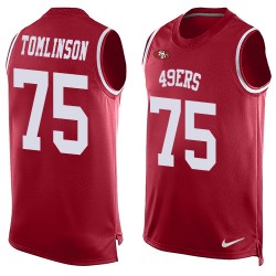 Limited Men's Laken Tomlinson Red Jersey - #75 Football San Francisco 49ers Player Name & Number Tank Top