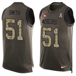 Limited Men's Malcolm Smith Green Jersey - #51 Football San Francisco 49ers Salute to Service Tank Top