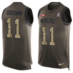Limited Men's Marquise Goodwin Green Jersey - #11 Football San Francisco 49ers Salute to Service Tank Top