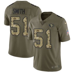 Limited Men's Malcolm Smith Olive/Camo Jersey - #51 Football San Francisco 49ers 2017 Salute to Service