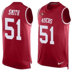 Limited Men's Malcolm Smith Red Jersey - #51 Football San Francisco 49ers Player Name & Number Tank Top